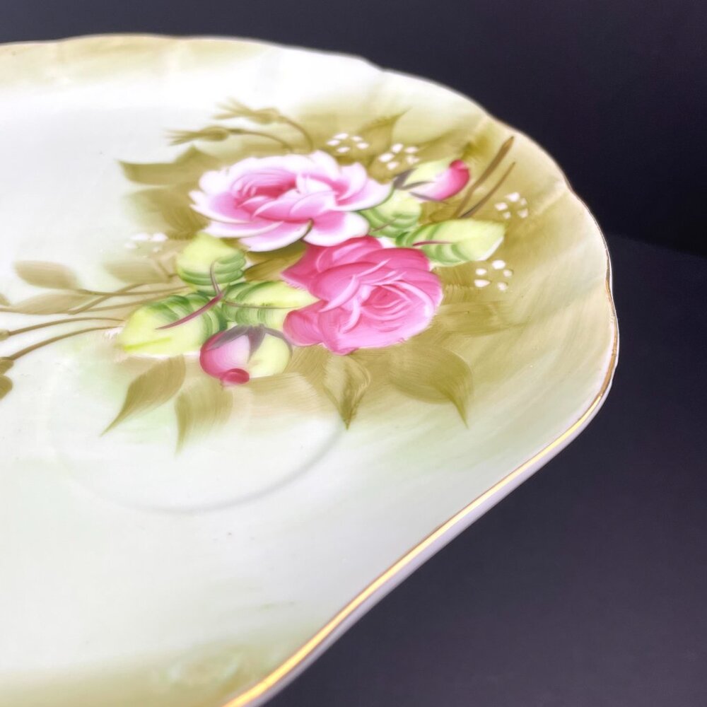 Set of 2 Lefton China 3071 Hand Painted Cup & Saucer Sets Pink Roses - Japan - Picture 6 of 14
